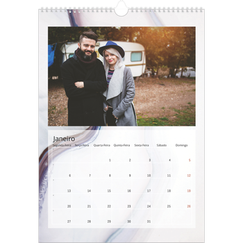 Calendário fotográfico A3 — Papel marmoreado