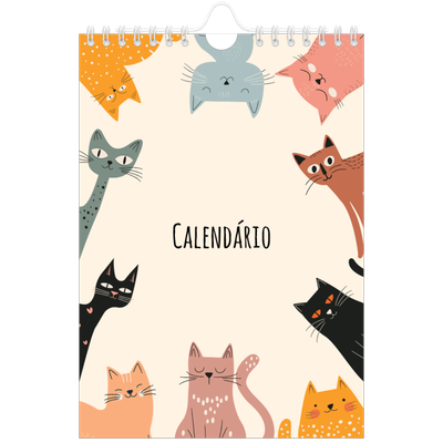 Calendário A5 — Patas de gato e rabiscos [capa]