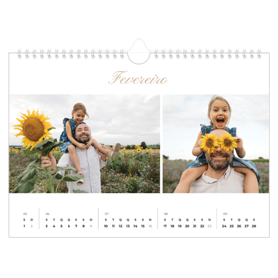 Calendário A4 horizontal — Caixas de tiras fotográficas [Fevereiro]