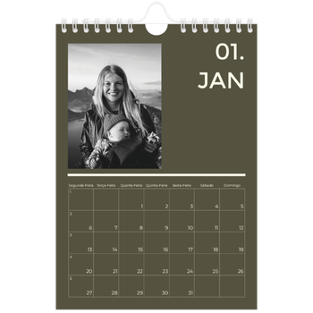 Calendário A5 — Contemporâneo arrojado