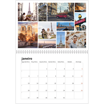 Calendário fotográfico duplo A4 — Moldura