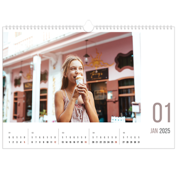 Calendário fotográfico horizontal A3 — Número de meses