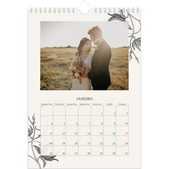 Calendário fotográfico A4 — Tinta e hera
