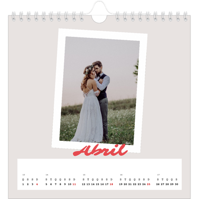 Calendário quadrado — Assinado a carmim [Abril]
