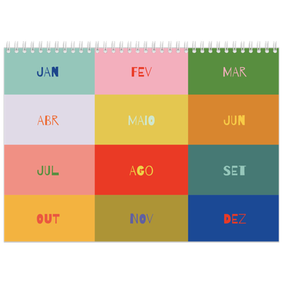 Calendário A4 duplo — Divertido e colorido [capa]