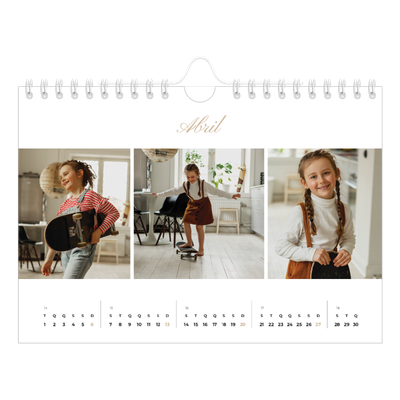 Calendário A5 horizontal — Caixas de tiras fotográficas [Abril]