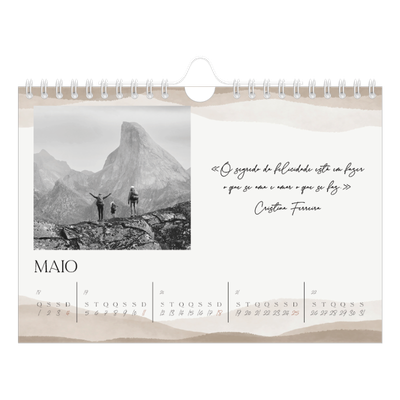 Calendário A5 horizontal — Citações de bem-estar [capa]