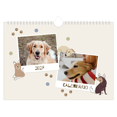 Calendário A4 horizontal — Cãozinho brincalhão [capa]