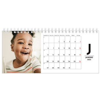 Calendário de Fotografias de Mesa — Destaque da letra