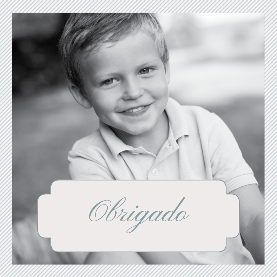 Cartões de agradecimento — Riscas azuis finas