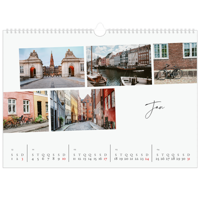 Calendário A3 Horizontal — Férias na cidade [Janeiro]