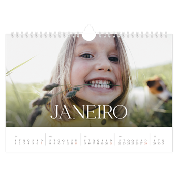 Calendário de Fotografias A4 Paisagem — Doze meses grandes