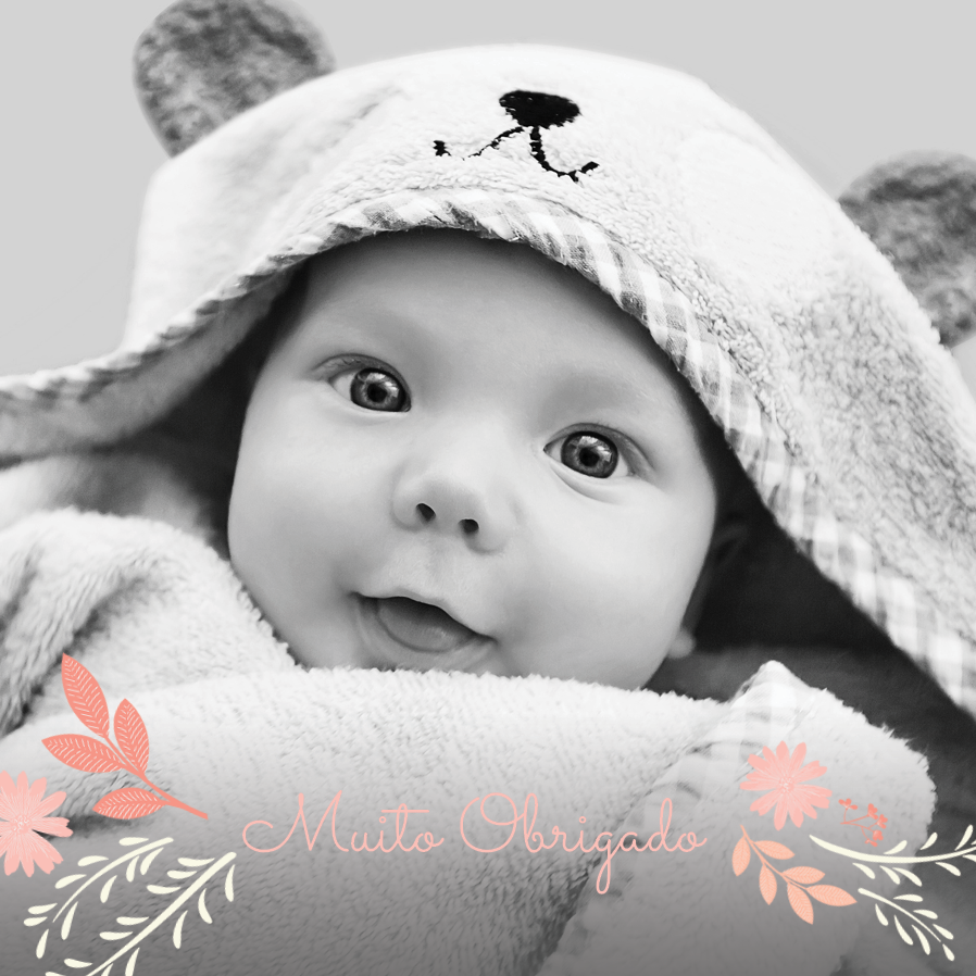 Cartões de agradecimento — Bebé florido