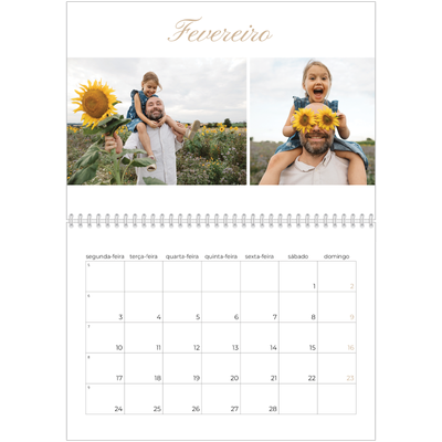 Calendário A4 duplo — Caixas de tiras fotográficas [Fevereiro]