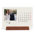 Calendário de mesa com suporte em madeira - horizontal  — Iniciais em flor [Abril]