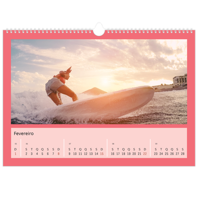 Calendário A3 Horizontal — Colorir o meu mundo [Fevereiro]