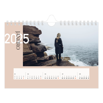 Calendário de Fotografias A5 Paisagem — Texto sobreposto