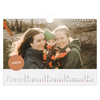 Calendário de Fotografias A4 Paisagem — Autocolante de fotografia