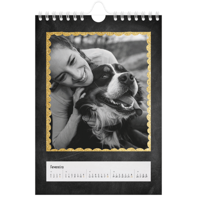 Calendário A5 — Molduras com purpurinas [Fevereiro]