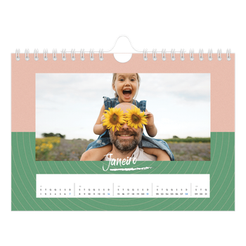 Calendário de Fotografias A5 Paisagem — Cor e padrão