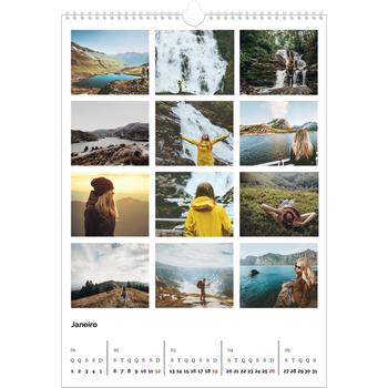 Calendário fotográfico A3 — Grelha de imagens