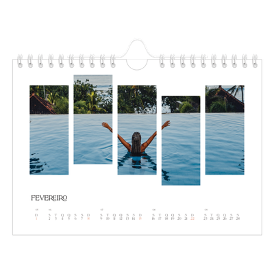 Calendário A5 horizontal — Mosaicos de viagem [Fevereiro]