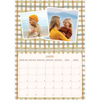 Calendário fotográfico duplo A4 — Padrões retro