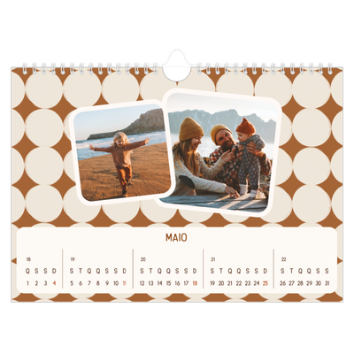 Calendário A4 horizontal — Padrões retro [capa]