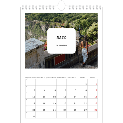 Calendário fotográfico A4 — A história completa [Maio]