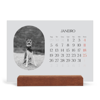 Calendário de mesa com suporte em madeira - horizontal — A estrada aberta