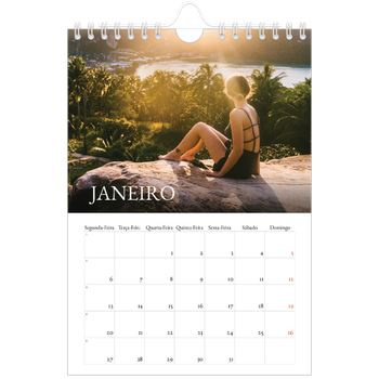 Calendário A5 — Serifa simples