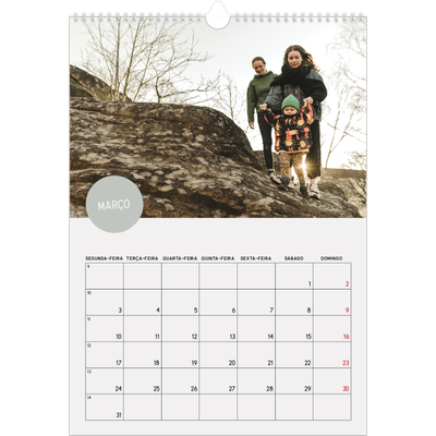 Calendário A3 — Autocolante de fotografia [Março]