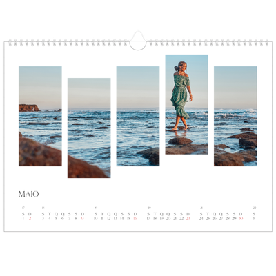 Calendário A3 Horizontal — Mosaicos de viagem [Maio]