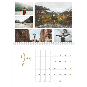 Calendário fotográfico duplo A4 — Texto para rabiscar