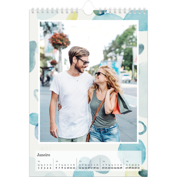 Calendário fotográfico A4 — Manchas de aquarela
