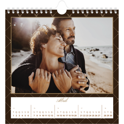 Calendário quadrado — Vintage monocromático [Abril]