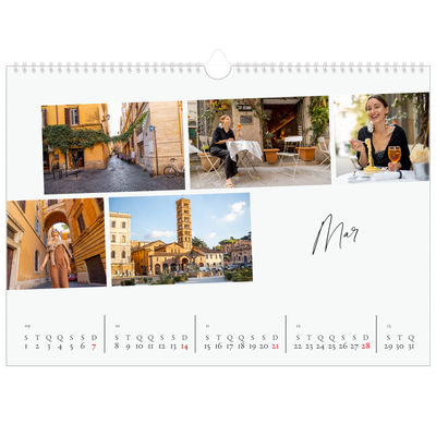Calendário A3 Horizontal — Férias na cidade [Março]