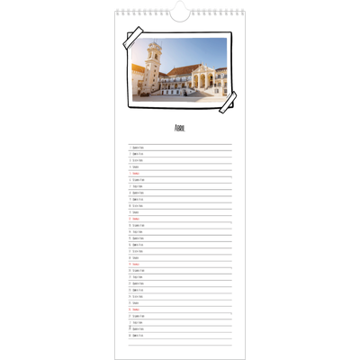 Calendário fino  — Momentos de álbum de recortes [Abril]