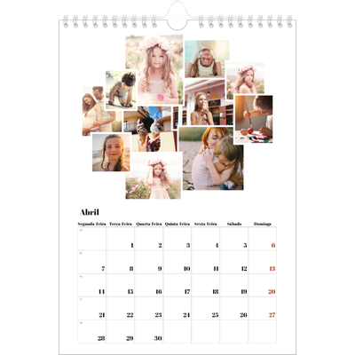 Calendário fotográfico A4 — Formas de colagem [Abril]