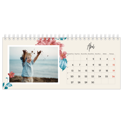 Calendários de mesa — Flores pintadas [Abril]