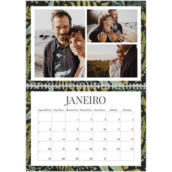 Calendário fotográfico duplo A4 — Papéis de parede florais
