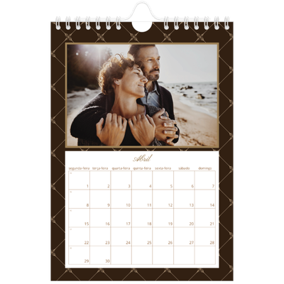 Calendário A5 — Vintage monocromático [Abril]