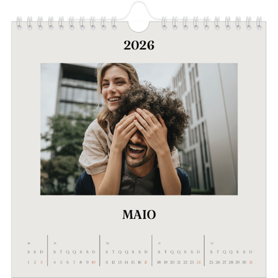 Calendário quadrado — Marfim simples [capa]