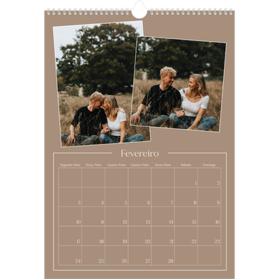 Calendário A3 — Recordações criadas [Fevereiro]