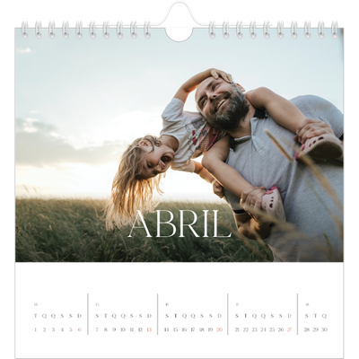 Calendário quadrado — Doze meses grandes [Abril]