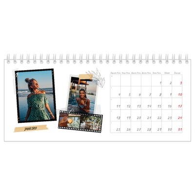 Calendários de mesa — Estilo de álbum de recortes [Janeiro]