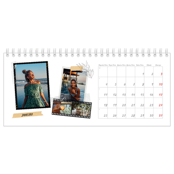 Calendário de Fotografias de Mesa — Estilo de álbum de recortes