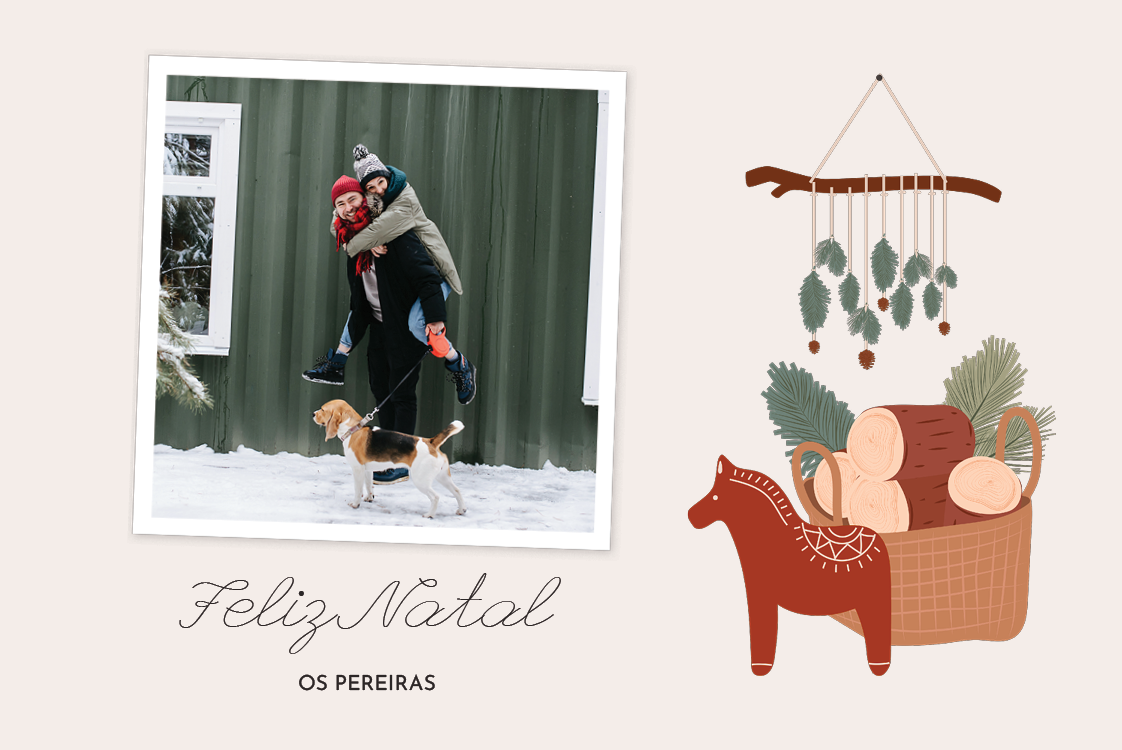 Cartões — Troncos rústicos festivos