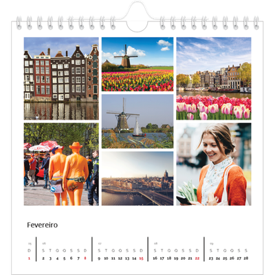 Calendário quadrado — Moldura [Fevereiro]