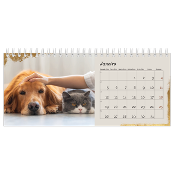 Calendário de Fotografias de Mesa — Folha de ouro